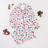 Rosa Clothing - Cozy & Soft Christmas Theme Print Long Pajama Set