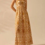 Rosa Clothing - Cascais Bohemia Tropical palm strappy sundress