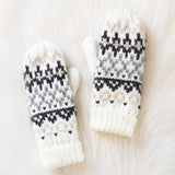 Panache Apparel Co. - Ivory, Gray & Tan Winter Pattern Mittens
