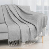 Herringbone Knit Fringe Throw Blanket