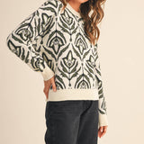 &MERCI - FLORAL PATTERN KNIT SWEATER MSW11095
