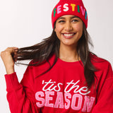 "TIS THE SEASON" LOUNGE SWEATSHIRTS,RED