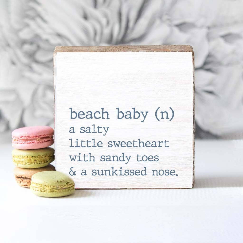 Rustic Marlin - Beach Baby Decorative Wooden Block