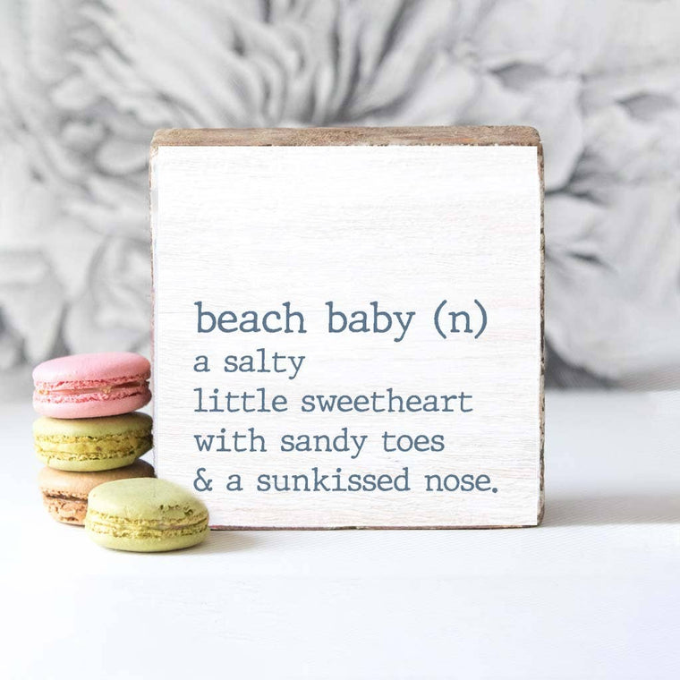 Rustic Marlin - Beach Baby Decorative Wooden Block