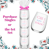 Fabuplates - Mahjong Stemless 4ct Set Wine Glasses "Can I Use a Joker"