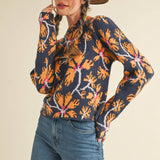 &MERCI - FLORAL MOCK NECK SWEATER MSW11101