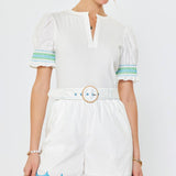 Current Air - Scalloped Hem Belted Shorts