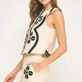 Strut & Bolt - Contrast Embroidery Vest Top