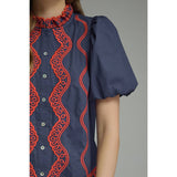 STYLE USA - Solid short puff sleeve top