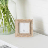 Adams & Co. - 11848 - 6x6x1 wood photo frame (SCALLOP) ntrl/wh (4x4) pic