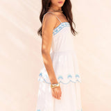 Strut & Bolt - Seashell Embroidery Scallop Layered Midi Dress
