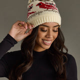 Panache Apparel Co. - Ivory Cardinal Pattern Pom Hat