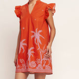 FLYING TOMATO - A printed woven mini dress - ID23342