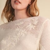 &MERCI - FLORAL EMBROIDERY LONG SLEEVE SWEATER MSW11376