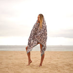 Boho-Eclectica - Block Print Cotton Sarong - Black & White Floral
