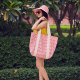Anju Jewelry - Handcrafted Canvas Bag with Block-Printed Chevron Delight