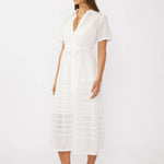 Lovestitch - Lace-Trimmed Button-Down Cotton Midi Shirt Dress