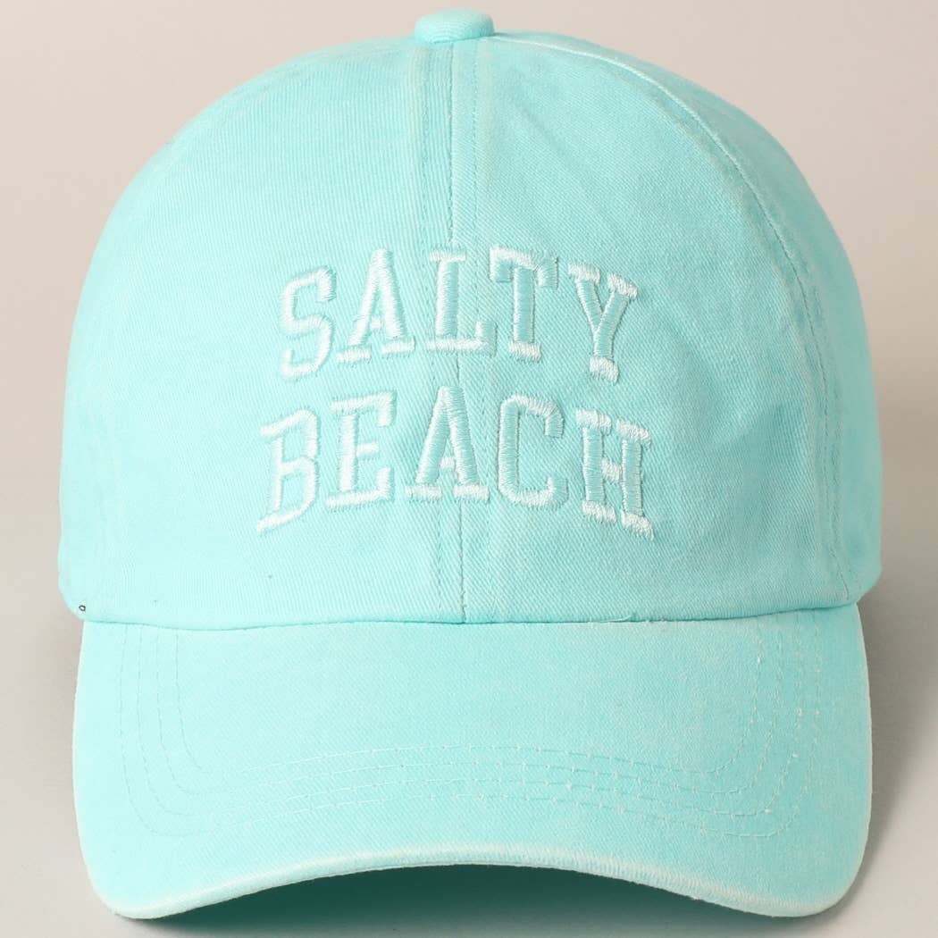 Fashion City - Salty Beach Text Embroidery Baseball Cap