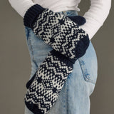 Panache Apparel Co. - Dk. Navy & White Patterned Mittens