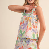 &MERCI - EXCLUSIVE FLORAL PRT TIE SHOULDER TOP SHORTS SET MPST4660