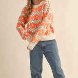 &MERCI - FUZZY TEXTURE FLORAL SWEATER MSW11198