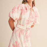 &MERCI - FLORAL EMBROIDERY BELTED MINI DRESS MDR4555