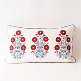 Audrey's Home & Gift - Lumbar Pillow - Red White And Blue Embroidered (Pk/02)