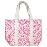 Anju Jewelry - Handcrafted Canvas Bag with Block-Printed Pink Paradise