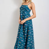 Baevely by Wellmade USA - FISH PRINT SLEEVELESS MIDI DRESS