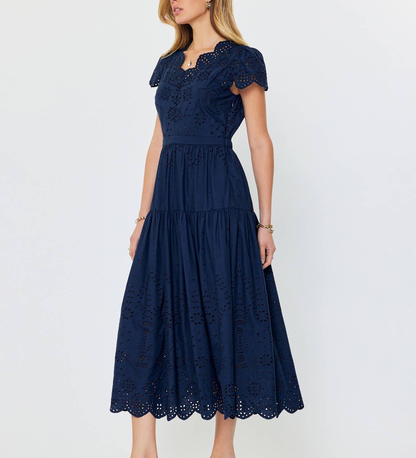 Current Air - Eyelet Embroidered Maxi Dress