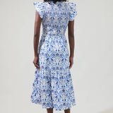 Sugarlips - Marisol Floral Giza Glare Smock Tiered Midi Dress