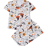 Rosa Clothing - Cute Printed Short-Sleeve Top And Pants Pajama Set