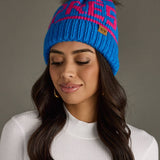 Panache Apparel Co. - Blue & Pink Apres Pom Hat