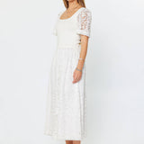 Current Air - Lace Embroidered A-line Midi Dress