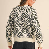 &MERCI - FLORAL PATTERN KNIT SWEATER MSW11095