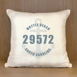Second Nature by Hand - Custom Anchor with City Zipcode // Natural Pillow Shell