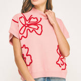 Strut & Bolt - Floral Embroidered Knit Top