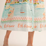 &MERCI - EXCLUSIVE LANDSCAPE PRINT BUTTON DOWN MIDI DRESS MDR4784