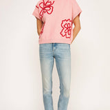 Strut & Bolt - Floral Embroidered Knit Top