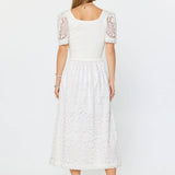 Current Air - Lace Embroidered A-line Midi Dress