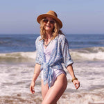 rockflowerpaper - FLORAL KELP OCEAN Button Down Beach Tunic
