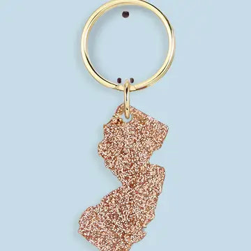 Lucky Feather Glitter NJ Key Chain