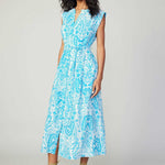 Current Air - Paisley Print Button Down MIdi Dress
