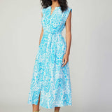 Current Air - Paisley Print Button Down MIdi Dress