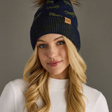 Panache Apparel Co. - Navy Horse Pattern Pom Hat
