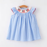 Rylee Faith Designs - 4th of july Flag Embroidery Smocking Girls Dress