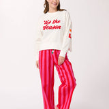 "TIS THE SEASON/FA LA LA" RELAXED SWEATSHIRTS,IVORY