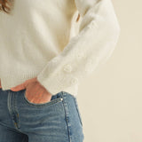 &MERCI - FLORAL KNIT PUFF SLEEVE SWEATER MSW10912