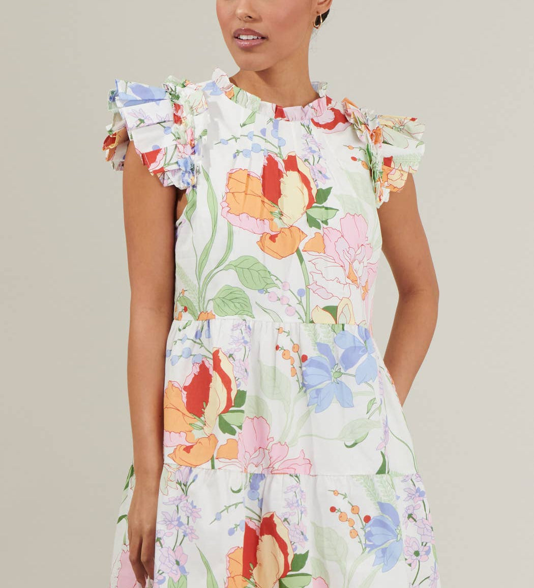 Sugarlips - Juliet Floral Garden Lauren Shift Mini Dress