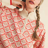 &MERCI - FLORAL MOCK NECK HALF ZIP PULLOVER MSW10829